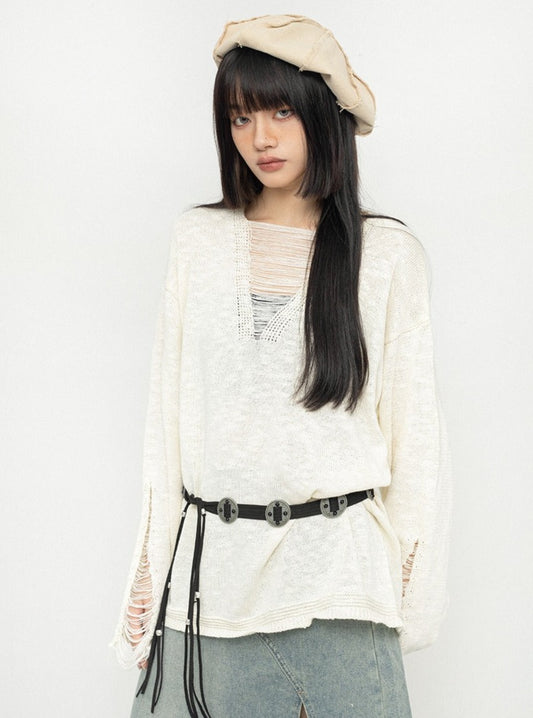 Cutout Knit Sweater