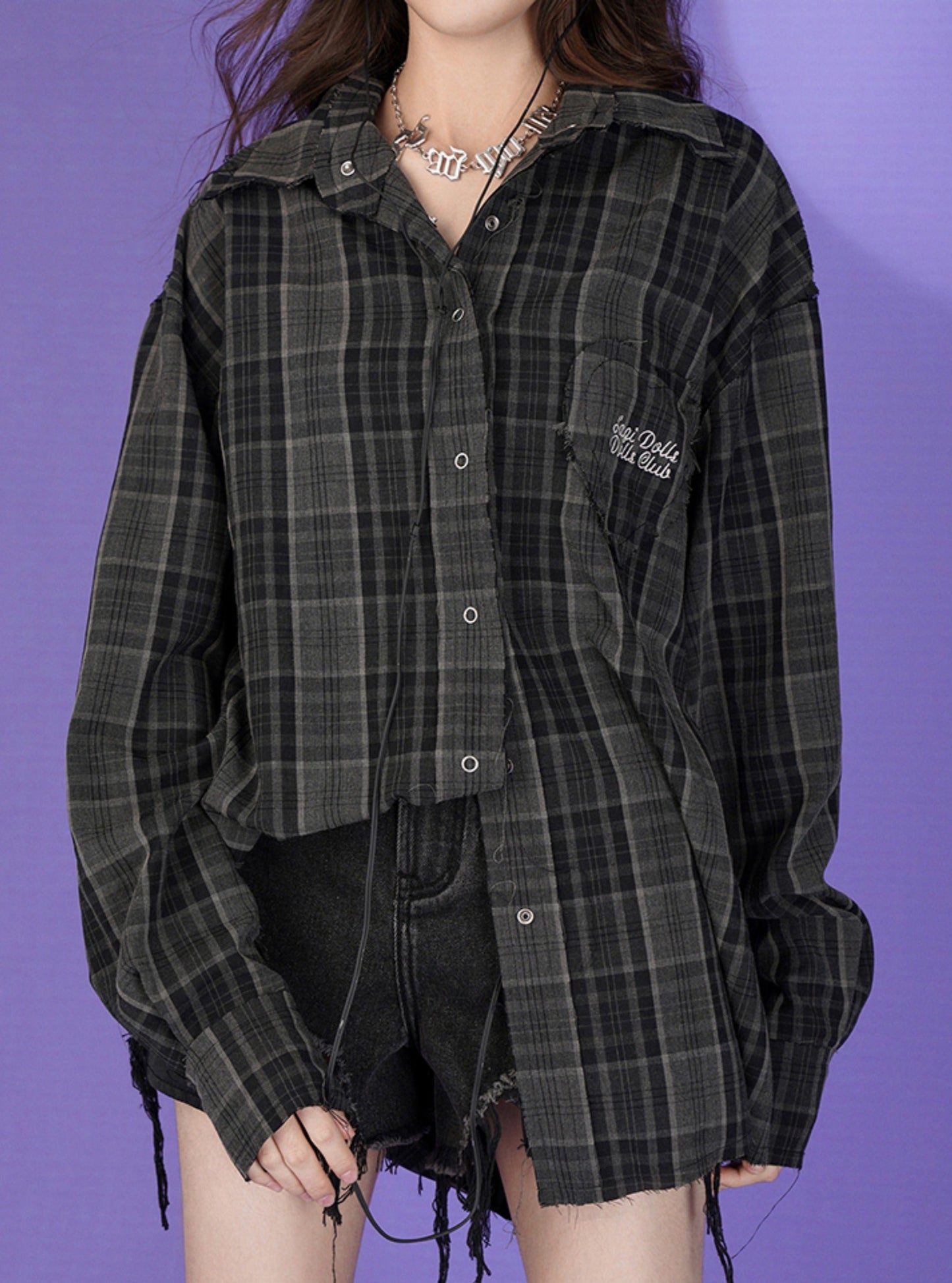 Plaid Loose Long-sleeved Shirt