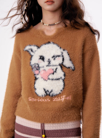 American rabbit warm pullover sweater