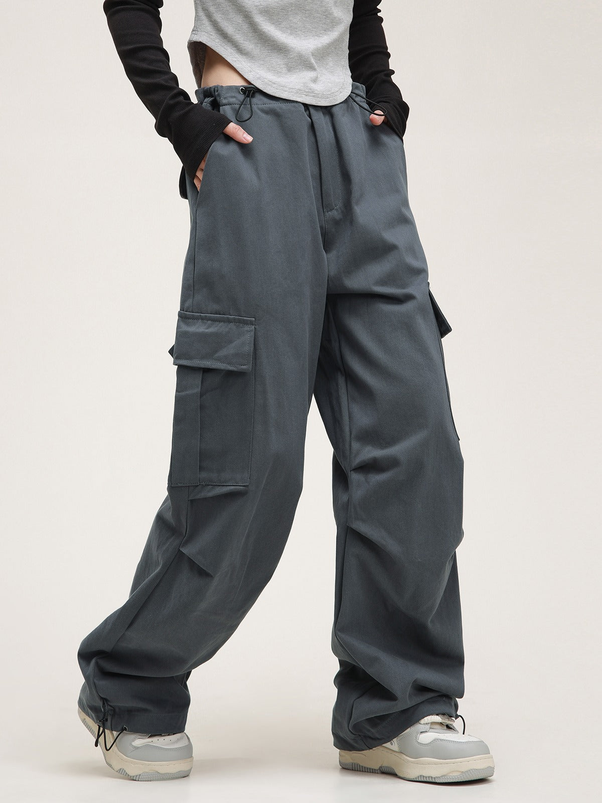 American straight drawstring cargo pants