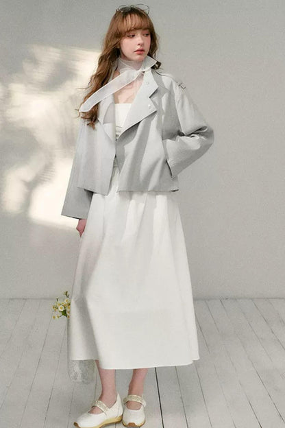 French Strapless Pleated A-Line Dress