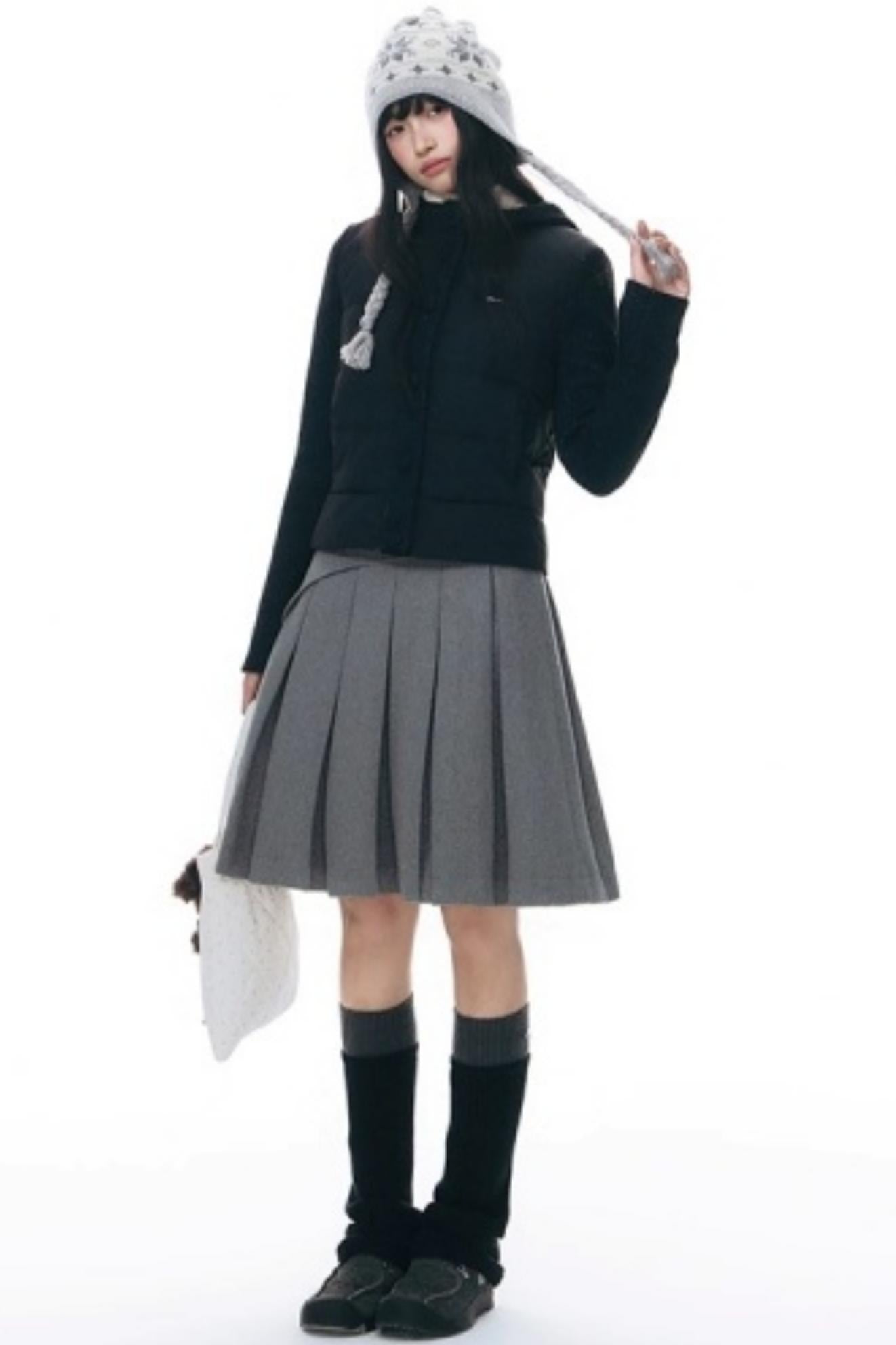 Patchwork Cropped Down Jacket