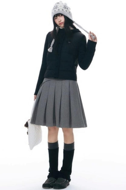 Patchwork Cropped Down Jacket