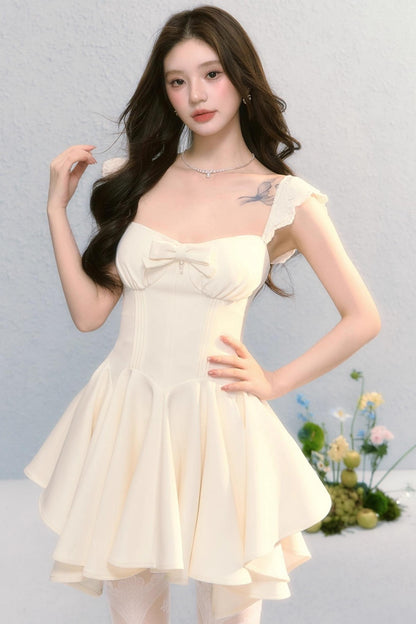 Golden Bow A-Line Dress
