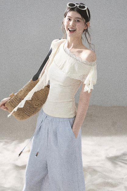 Before the Sunset Lace Off-Shoulder Top
