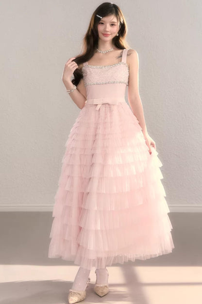 Robe en Dentelle Rose Rêvée