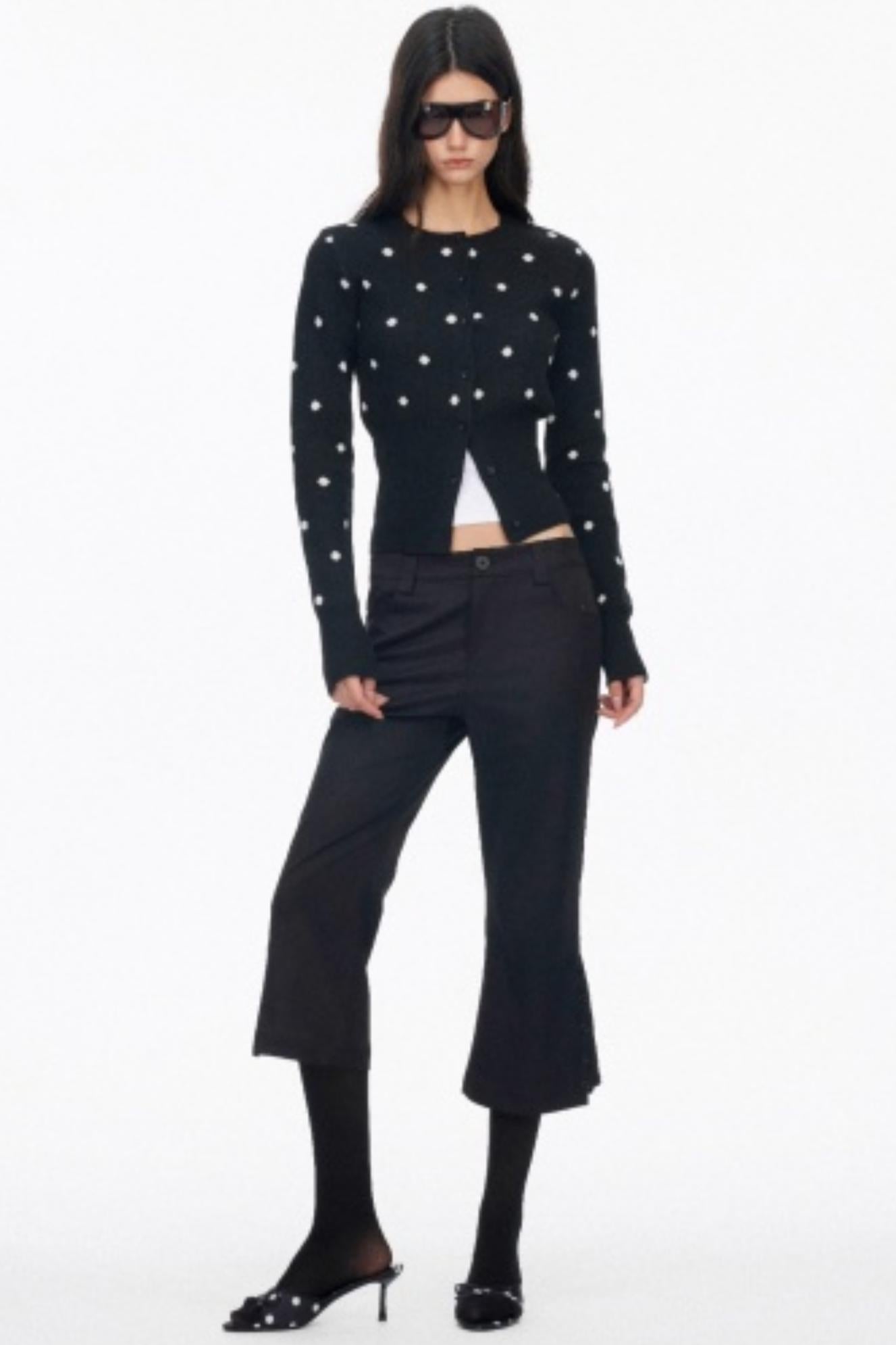 Vintage Polka Dot Base Knit Cardigan