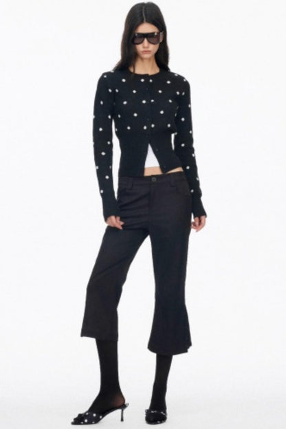 Vintage Polka Dot Base Knit Cardigan
