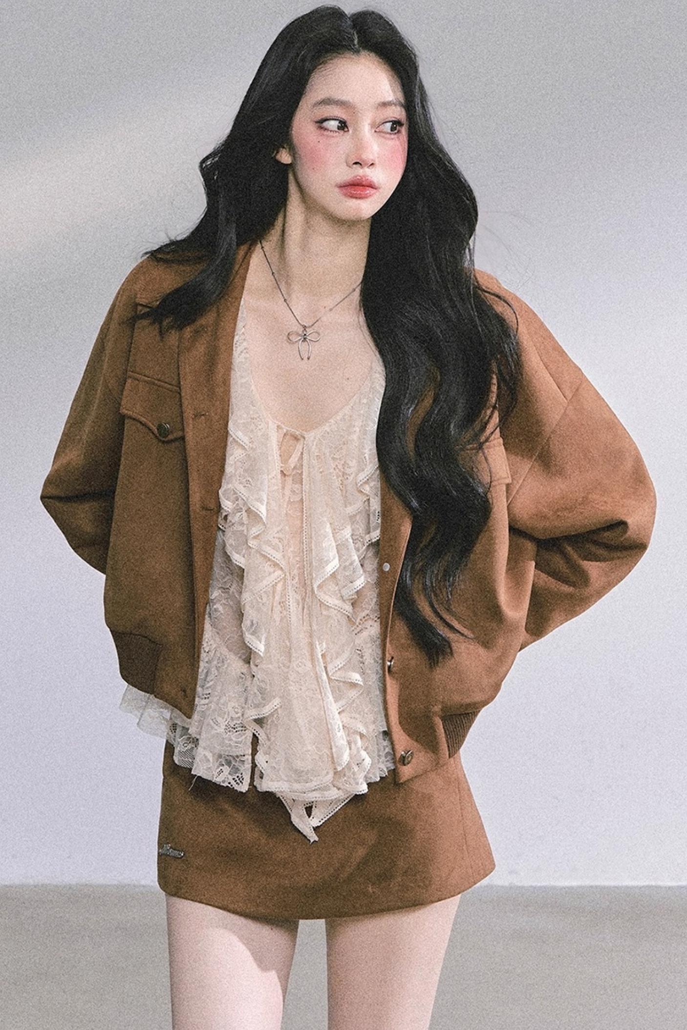 Coffee Shade Long Sleeve Top