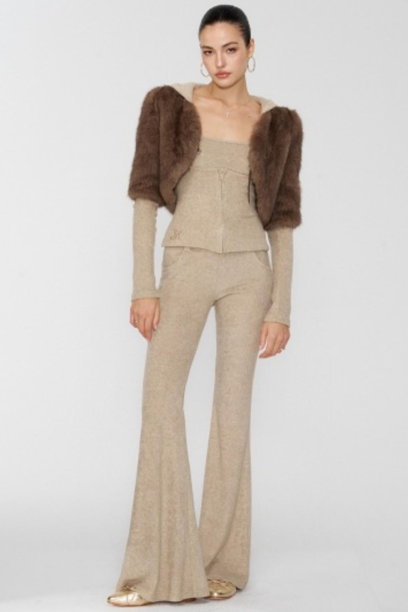 Temperament Shoulder Autumn Fur Jacket