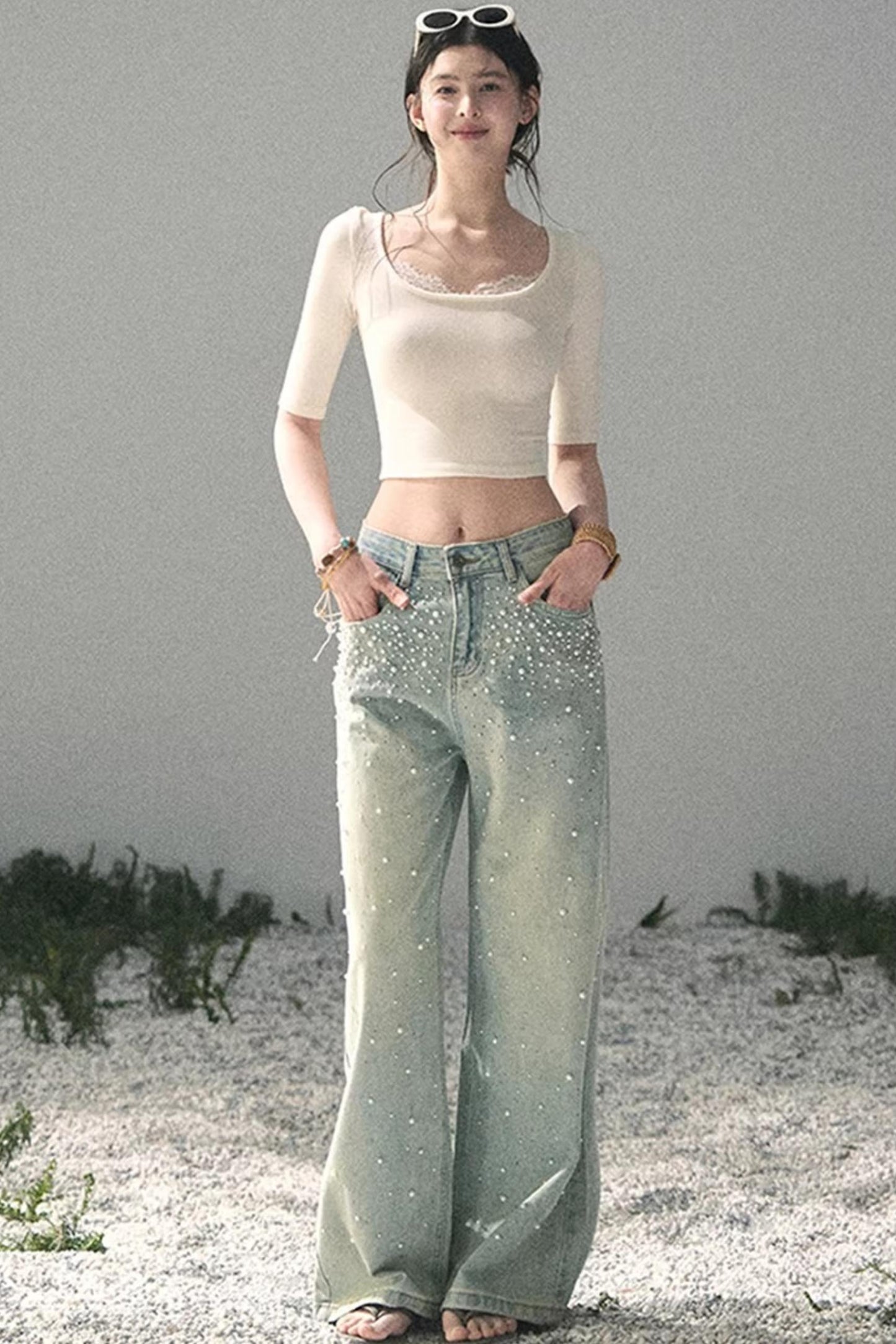 Lace Slim-Fit Cropped Top