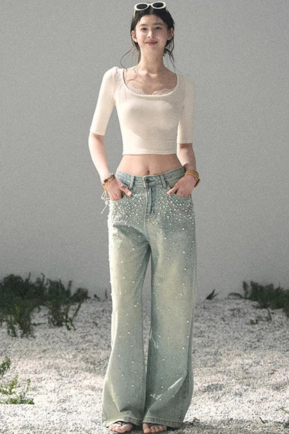 Lace Slim-Fit Cropped Top