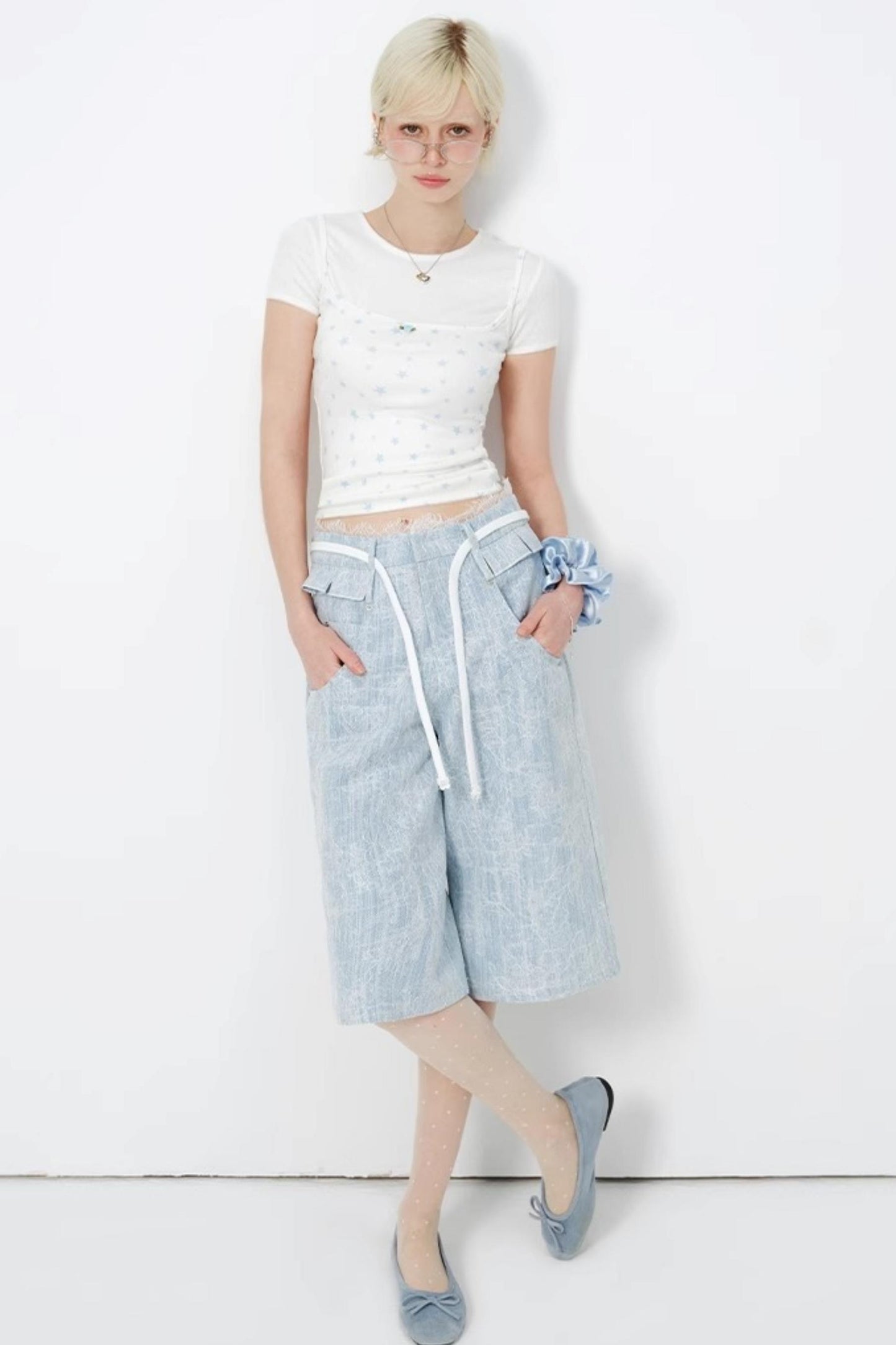 Summer Lace High-Waist Wide-Leg Pants