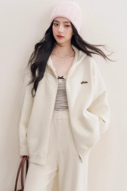 Luxury Wool Hooded Jacket Set-Up