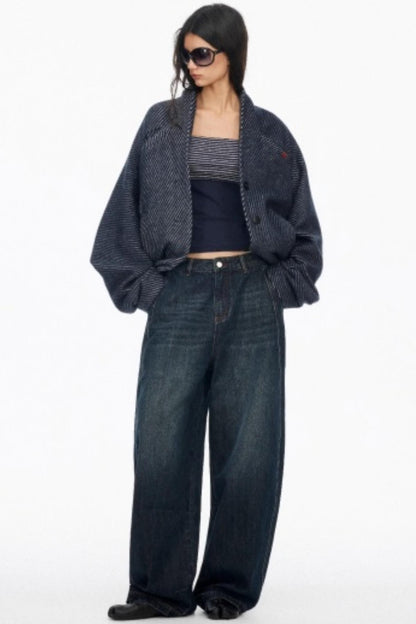 Distressed Cat Whiskers Straight Jeans