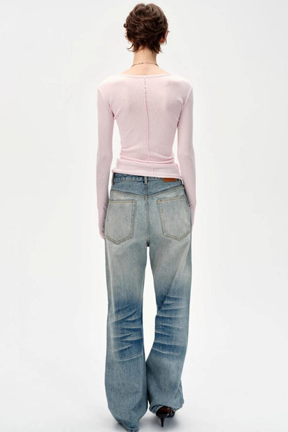 Versatile Knitted Striped Wool Base Shirt