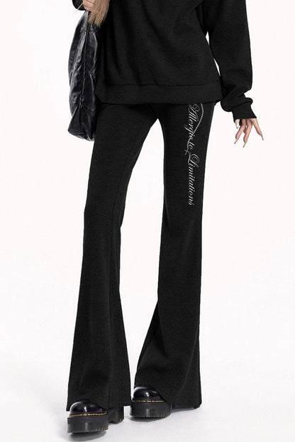 Sporty V-Neck Sweatshirt Set-Up