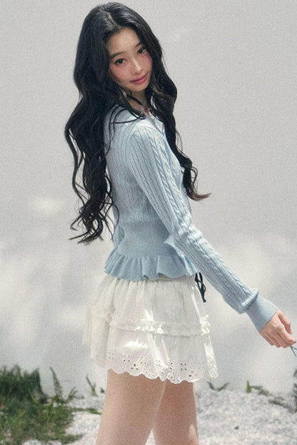 Pearl Soft Ode Ruffle Sweater