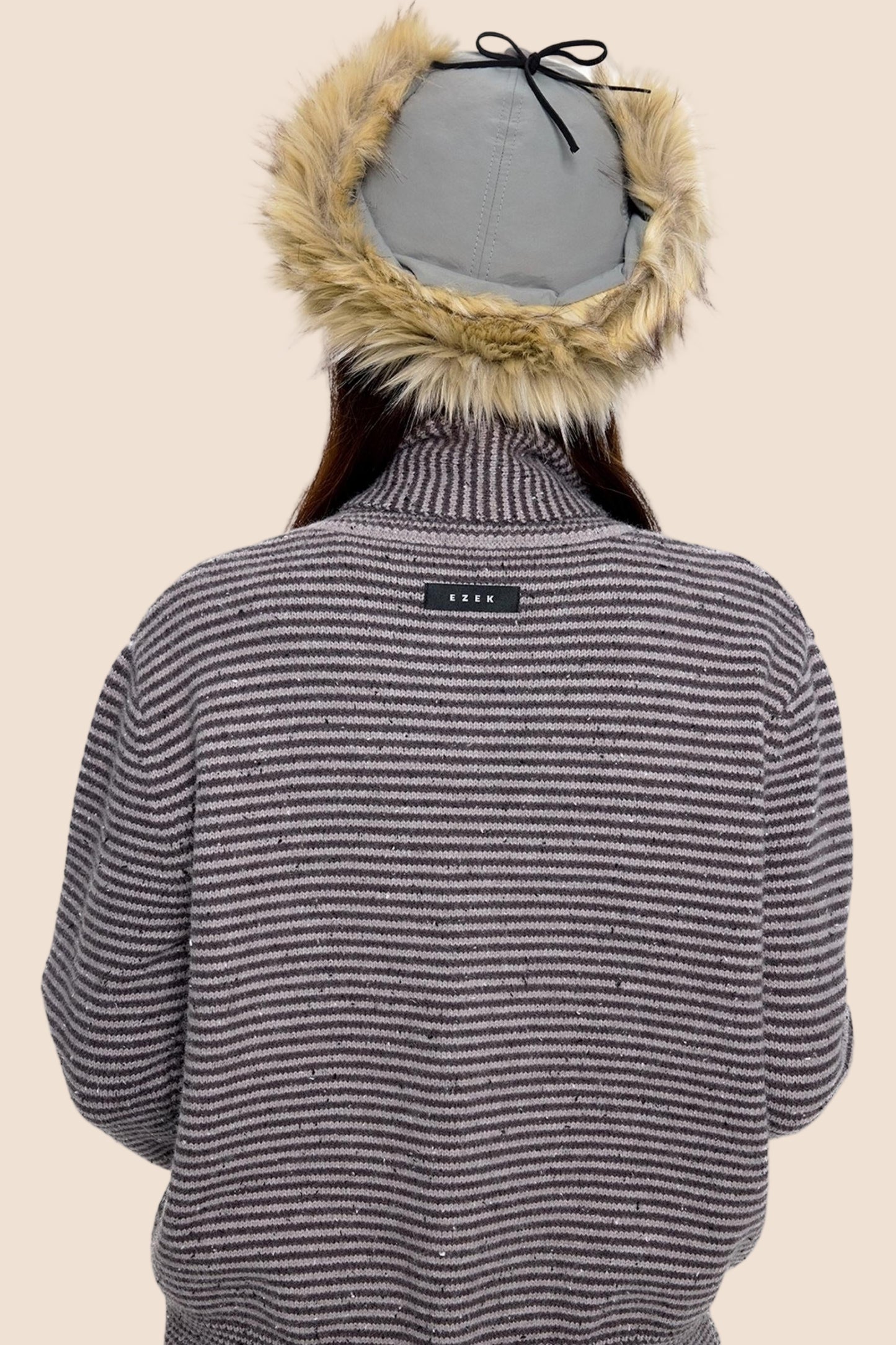 Lazy Striped Knit Cardigan Sweater