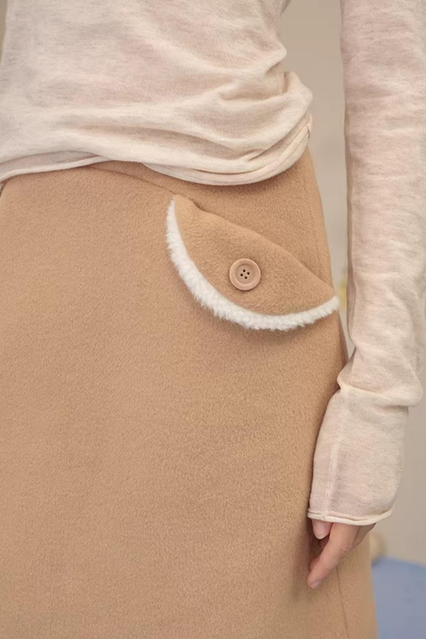 Snow Season Wool A-Line Skirt