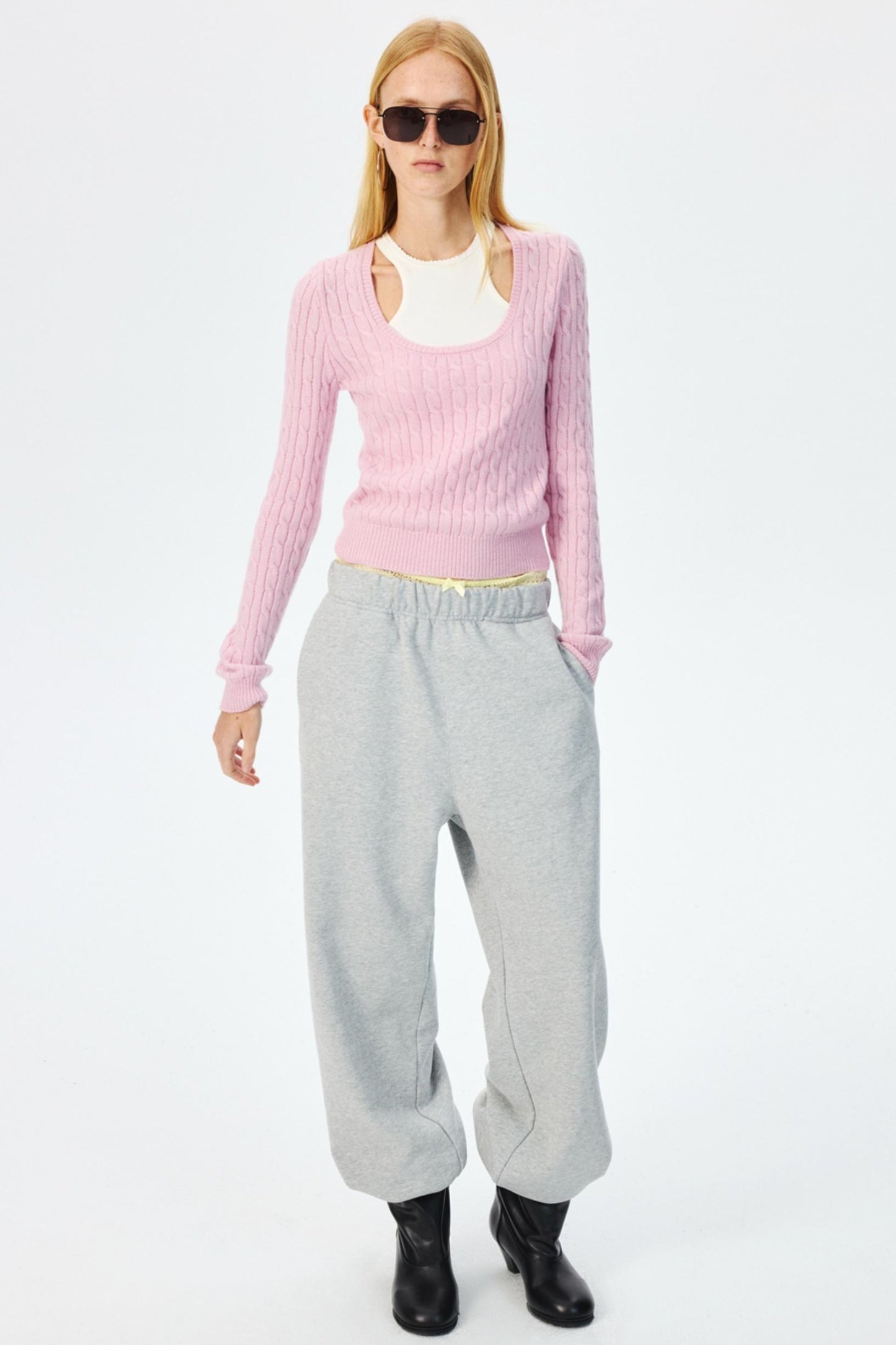 Wool Cropped Slim Fit Top