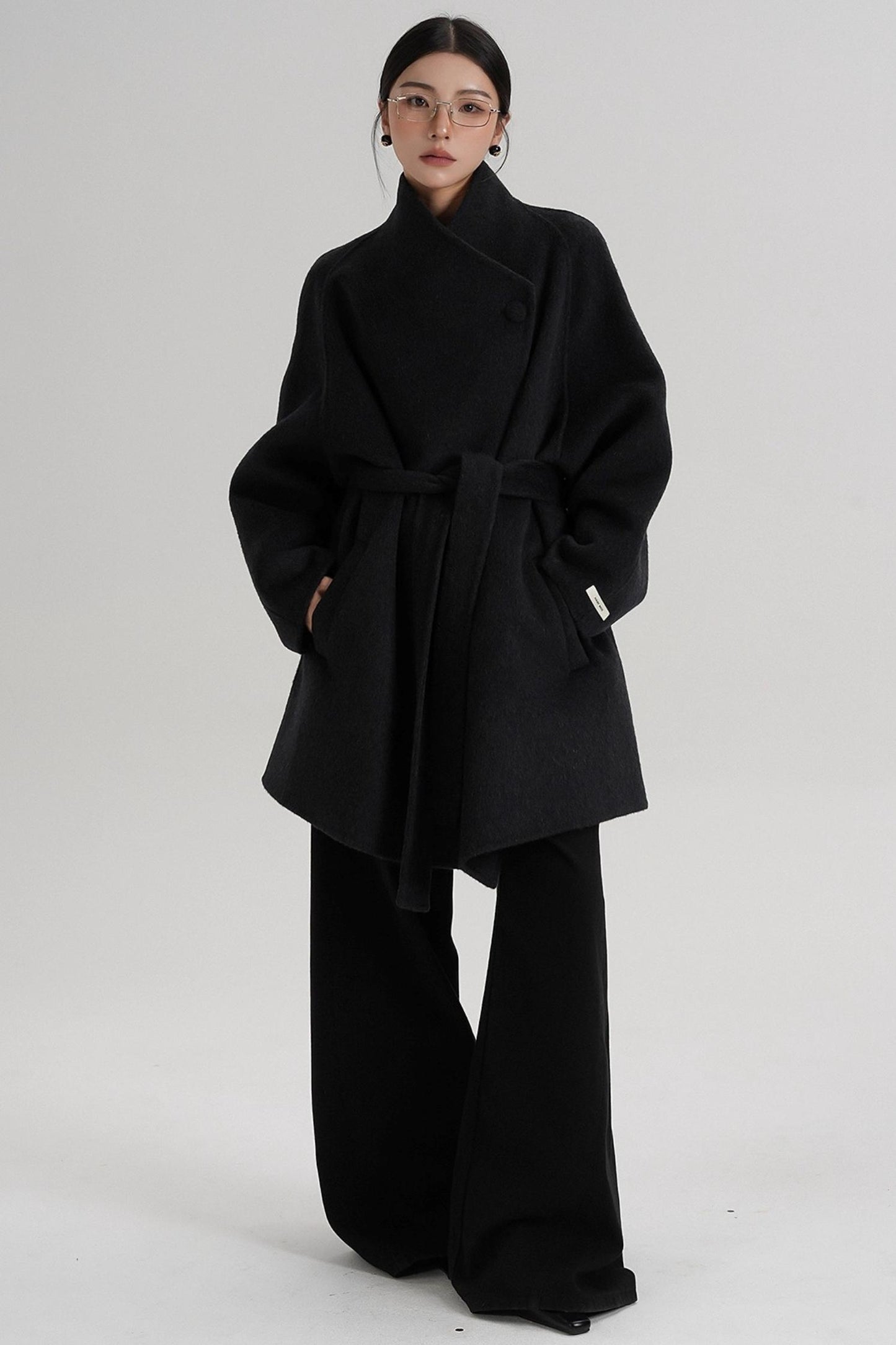Cross-Body Wool Coat