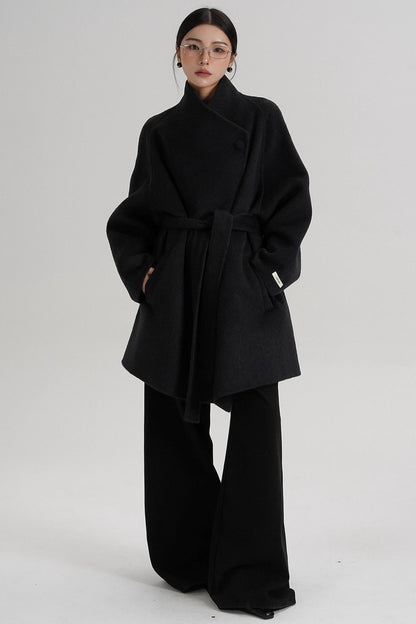 Cross-Body Wool Coat