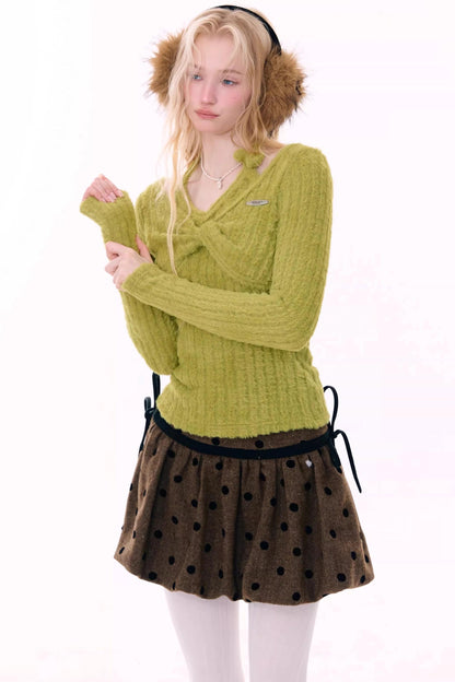 Retro Knit Halter Sweater