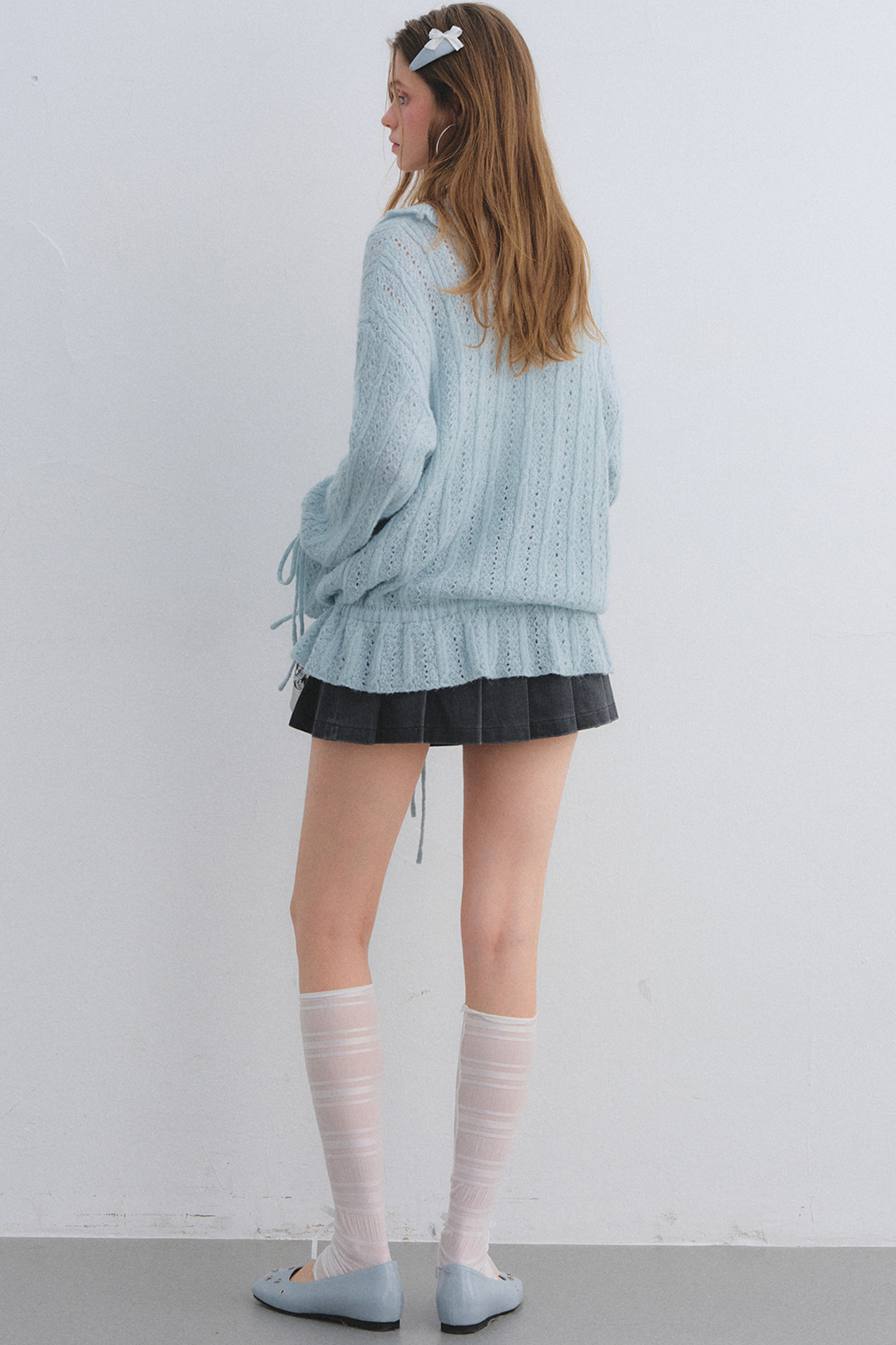 Wool Mohair Ruffled Cardigan