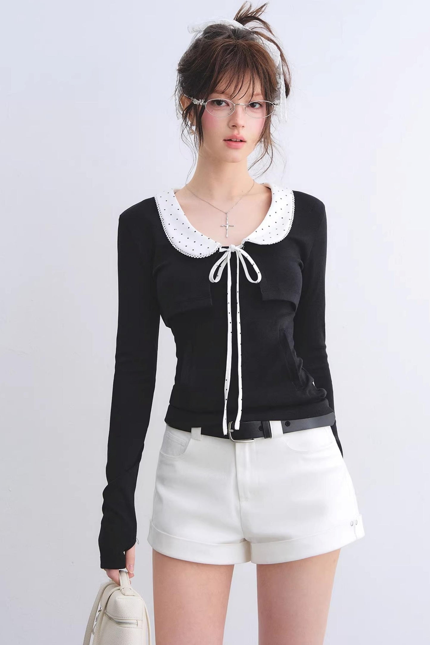 Polka Dot Lace Cardigan Set