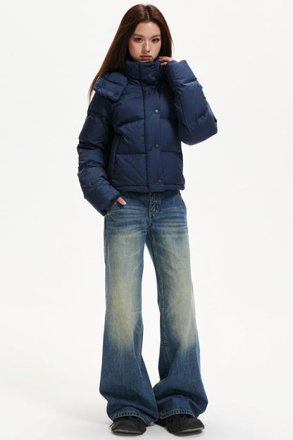 Hooded White Duck Down Jacket