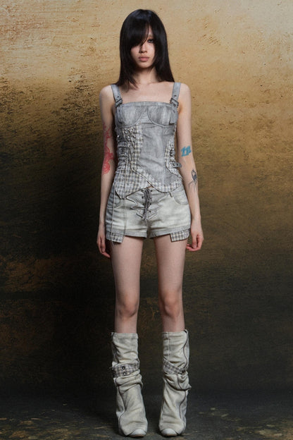 Tight Check Crop Top