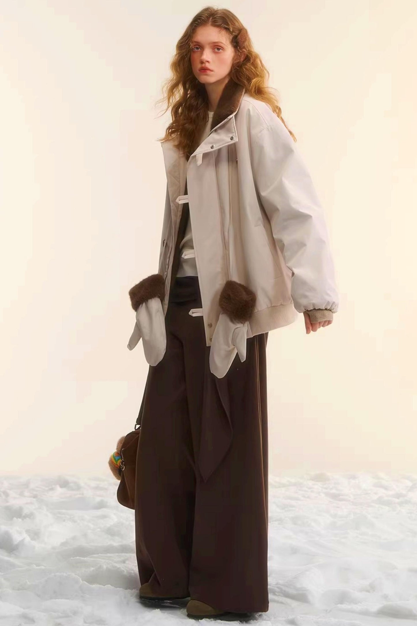 Retro Wide-Leg Tie-Up Pants