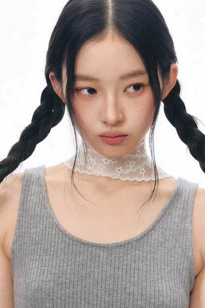 니트 패치워크 베스트 원피스