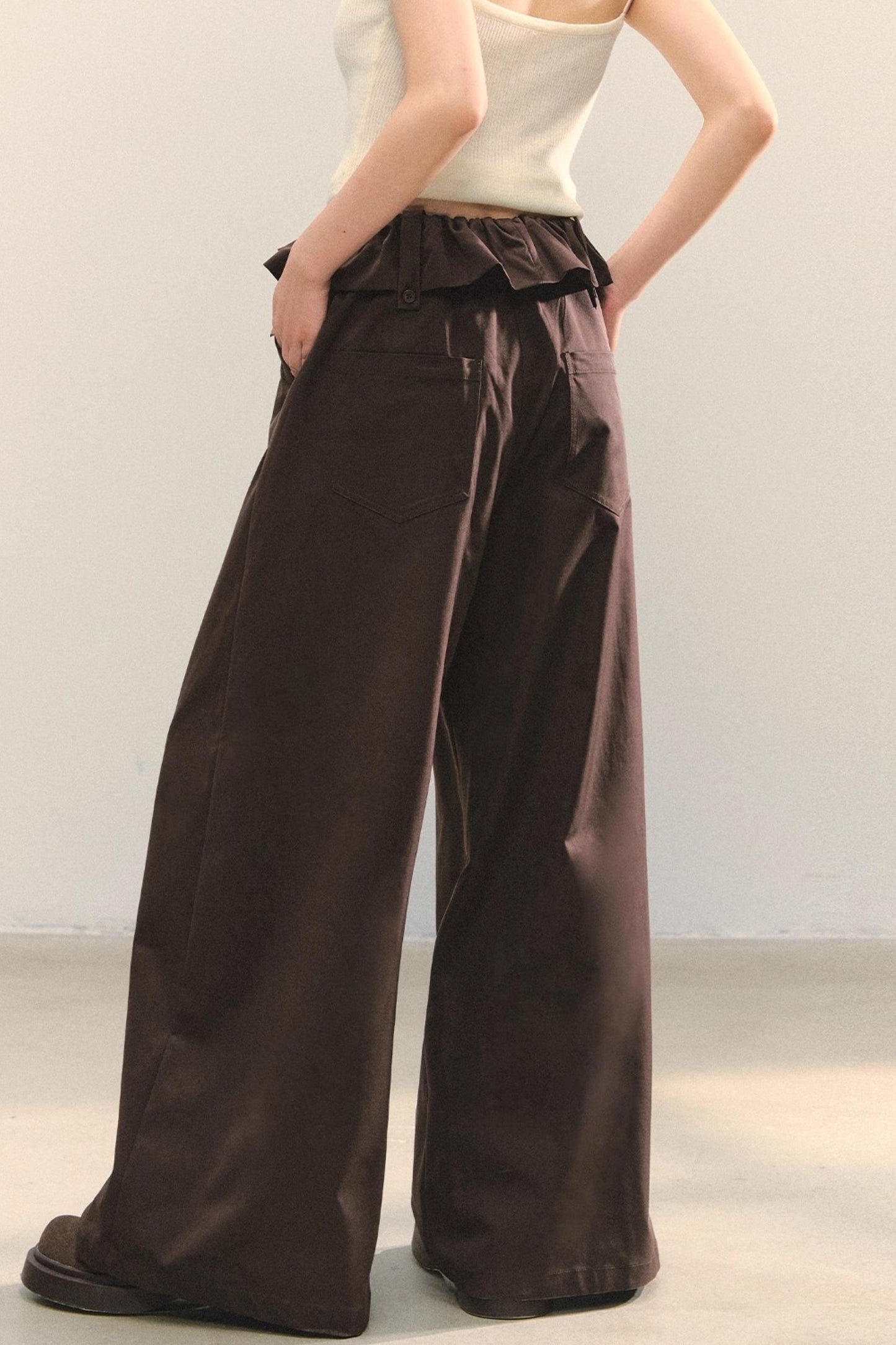 Turn-Up Waist Balloon Pants