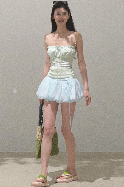 Floral Peplum Culottes Skirt Set