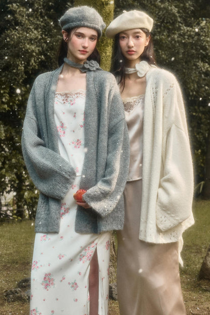 Fluffy Wool Long Cardigan