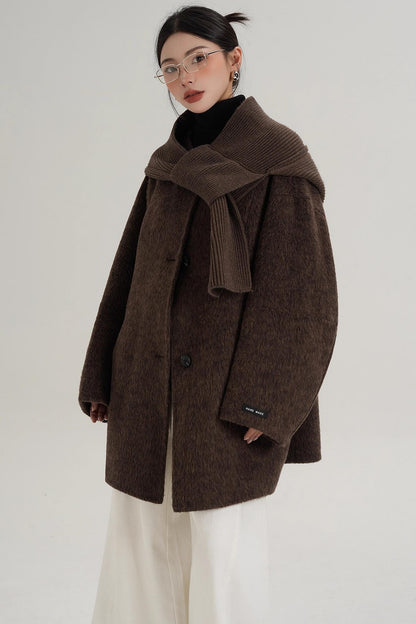 Elegant Chestnut Wool Coat