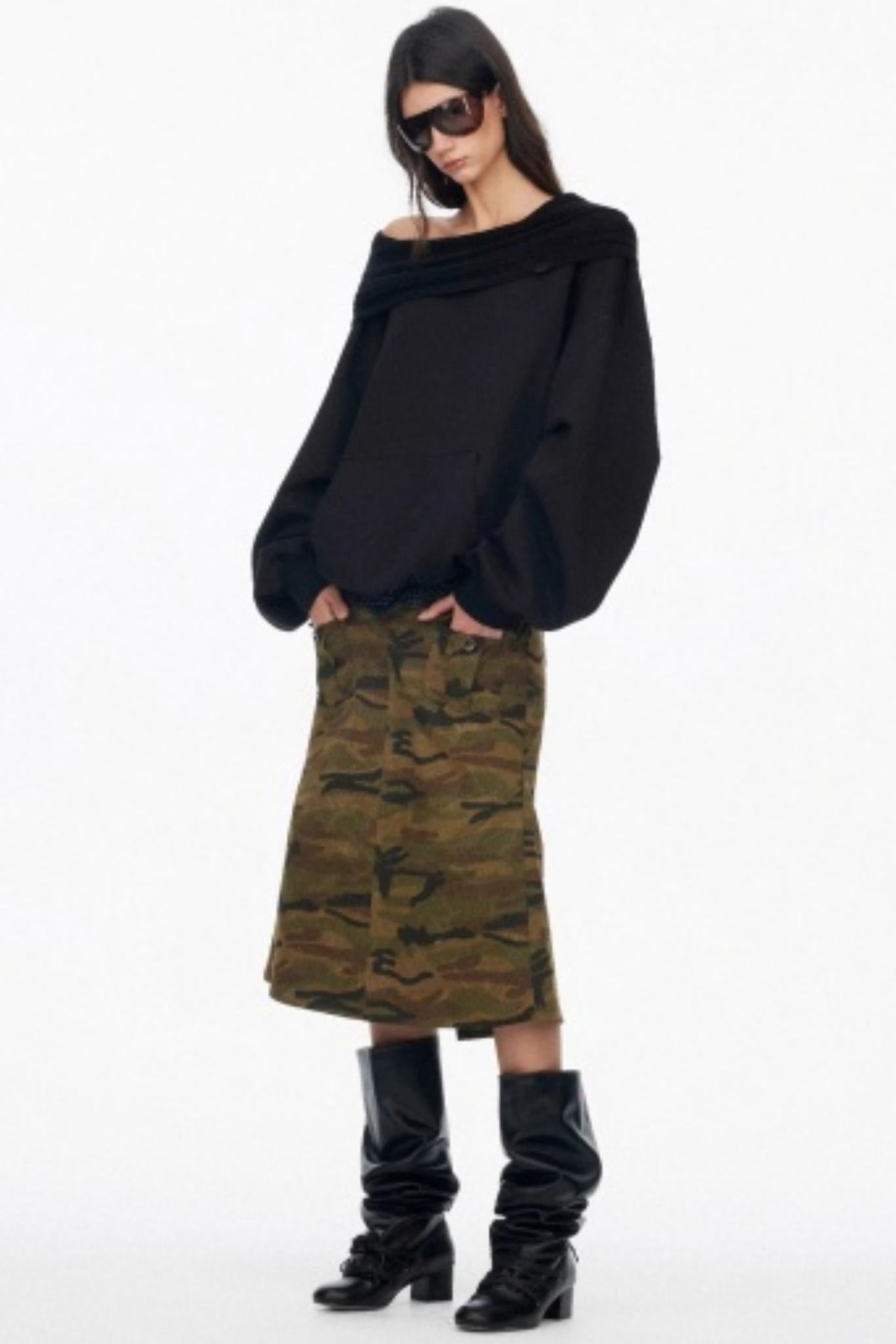 Vintage Camouflage Slimming Mermaid Skirt