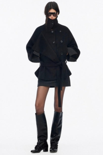 Asymmetrical Wool Coat Skirt Set-Up