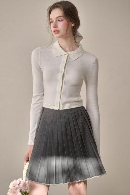Gray Pleated Skirt