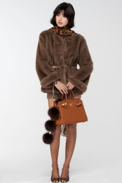 Slavic Aesthetics Fur-Cuffed Jacket