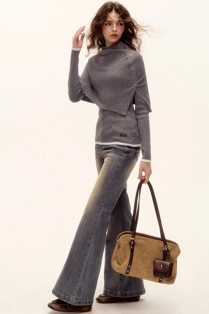 Color-Block Wool Top Set