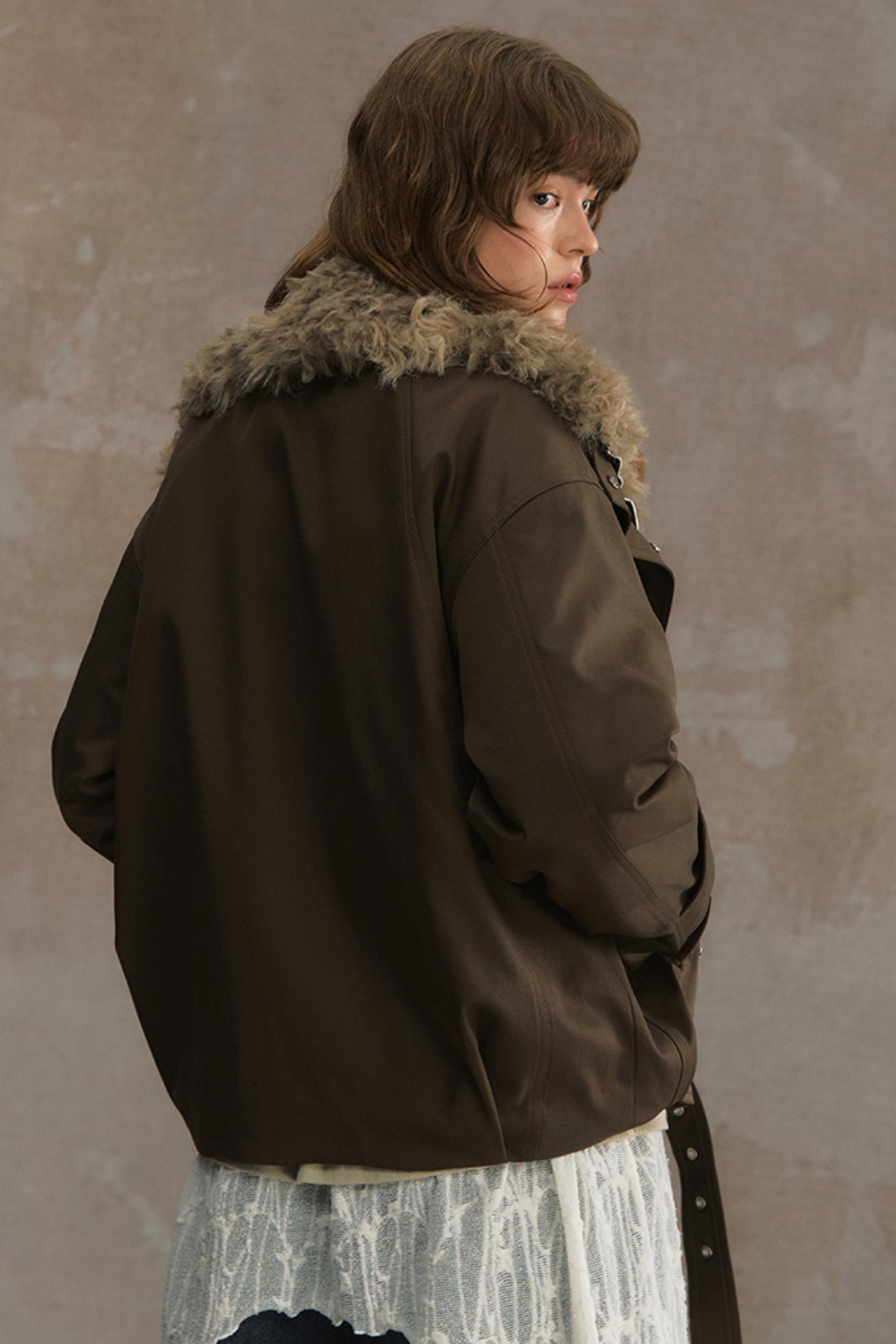Time Traveler Fur Collar Jacket