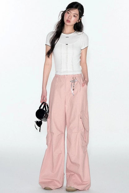 Summer Lace Suspenders Cropped Vest