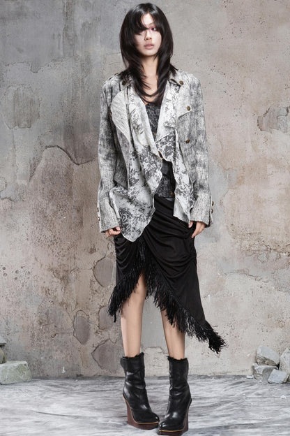 Vintage Printed Slim Jacket