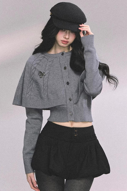 Cable Knit Cape Sweater