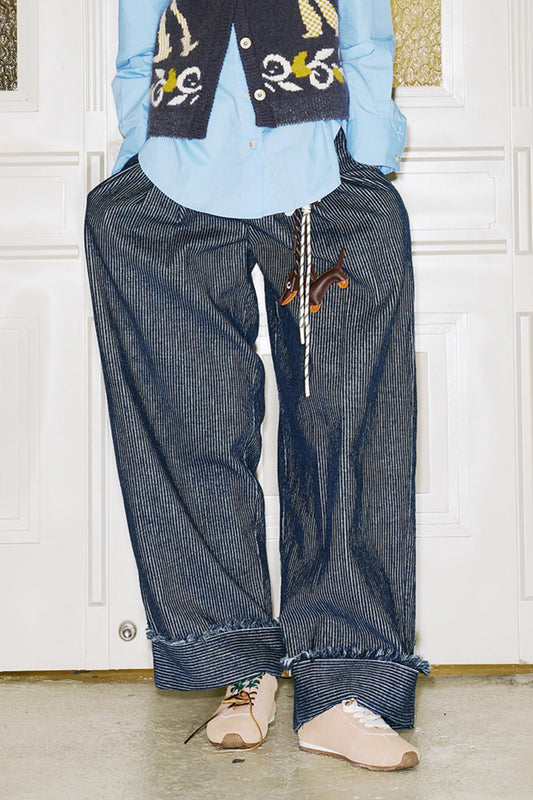 Retro Corduroy Straight-Leg Loose Fit Pants