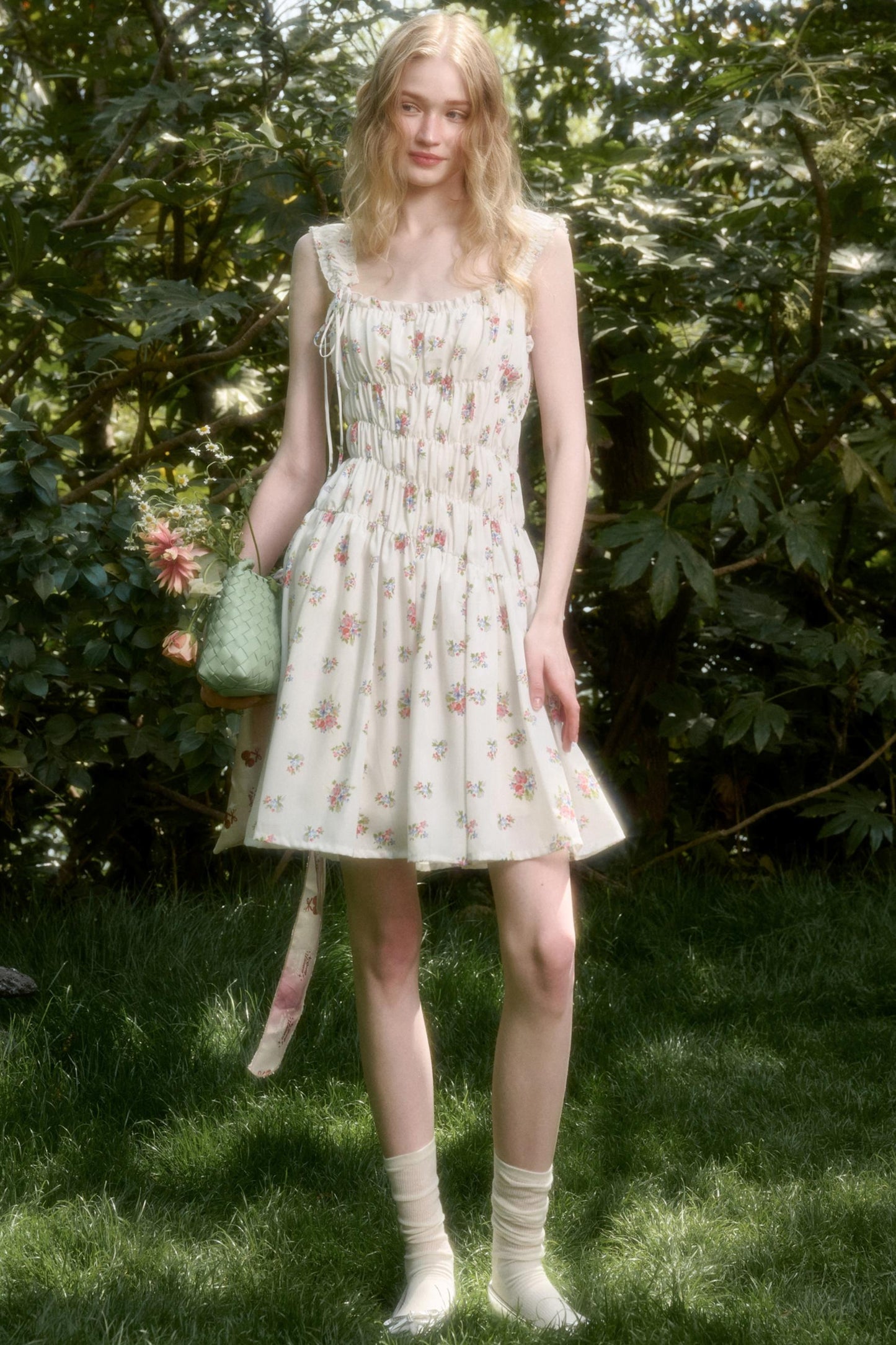 Vintage Floral Halter Dress