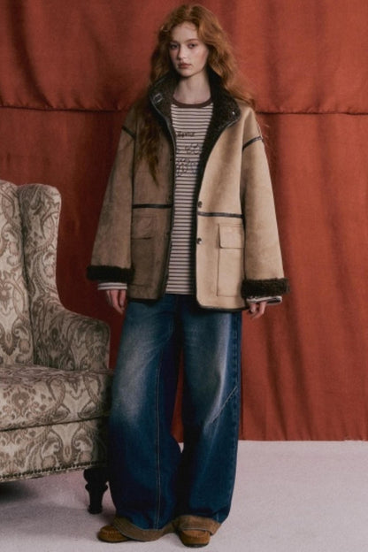 Reversible Suede Lambswool Jacket